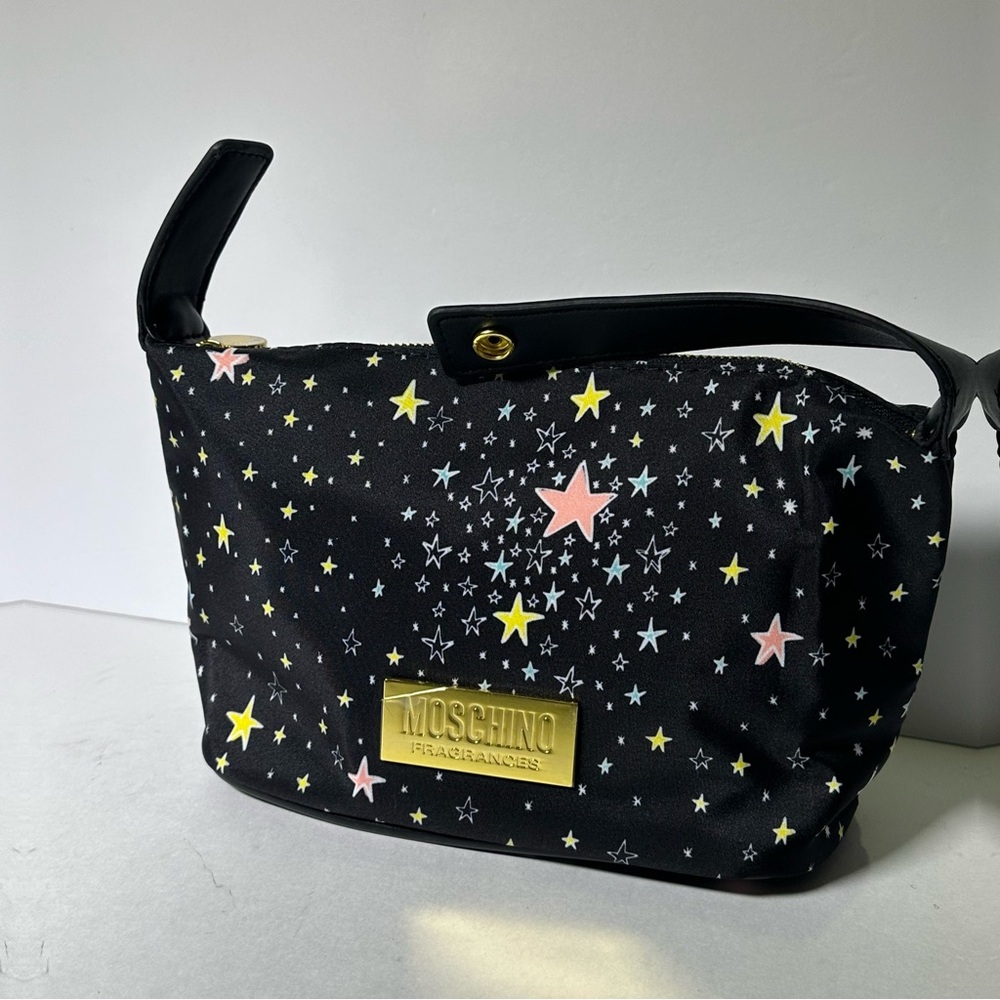 MOSCHINO Bag Pouch Makeup Train Case Clutch Travel Cosmetics Purse NEW - Picture 5 of 11